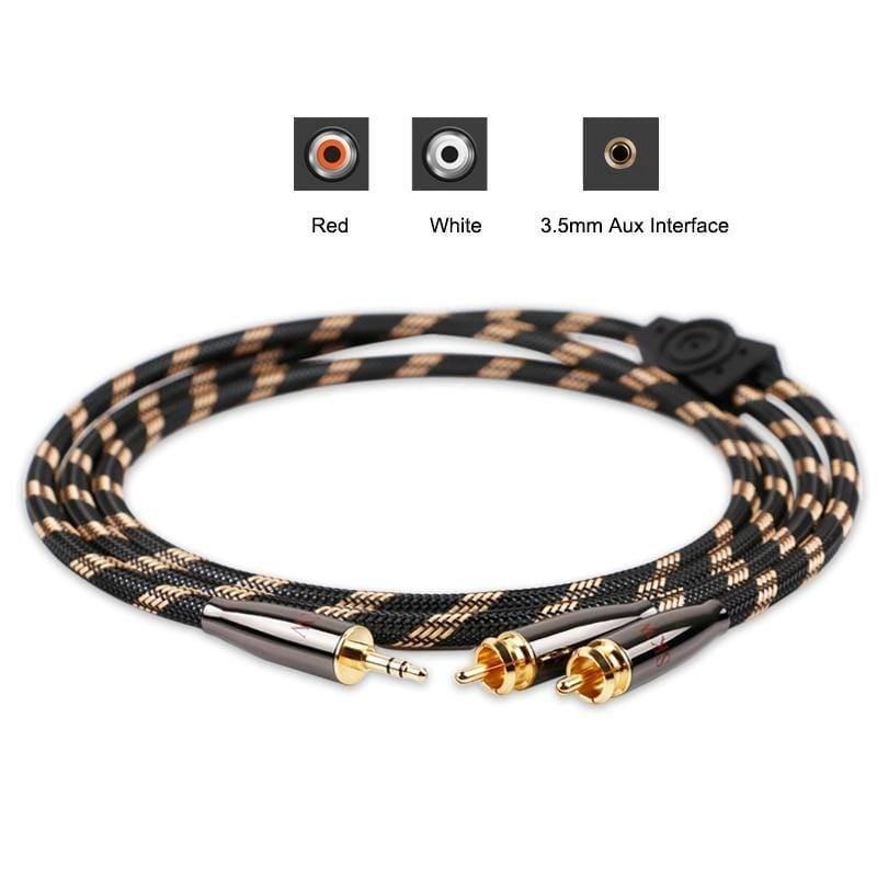 SKW  BG03 / BG-03 3.5mm Male to 2 RCA Male Audiophile Ultra-high Purity Copper Audio Cable