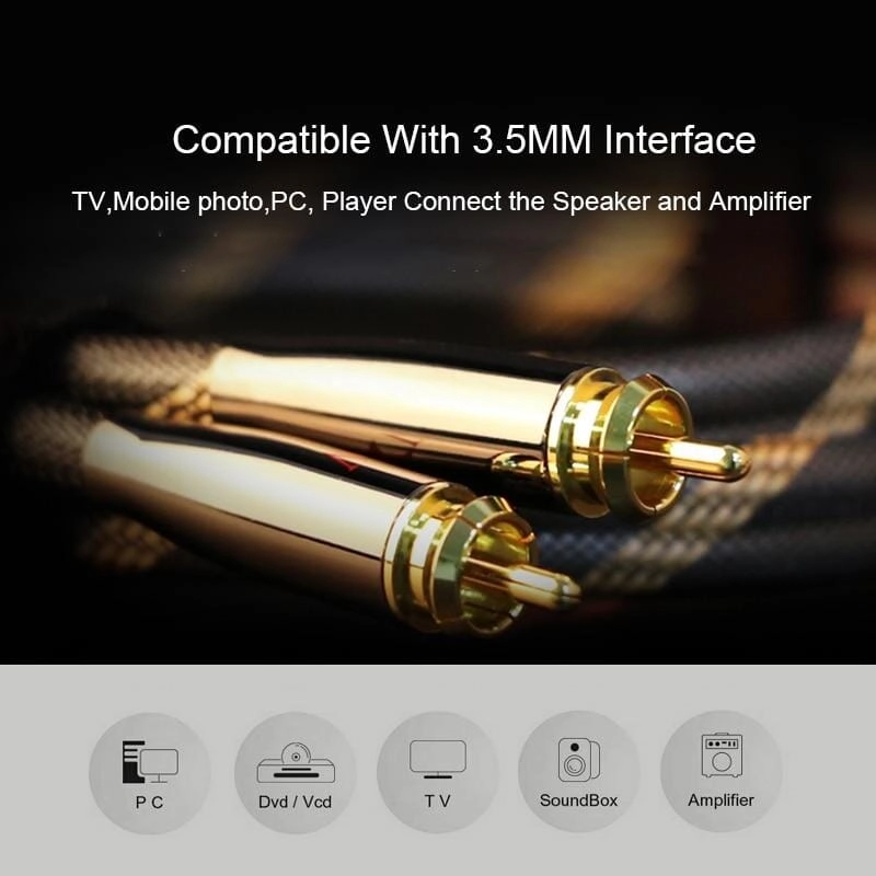 SKW  BG03 / BG-03 3.5mm Male to 2 RCA Male Audiophile Ultra-high Purity Copper Audio Cable