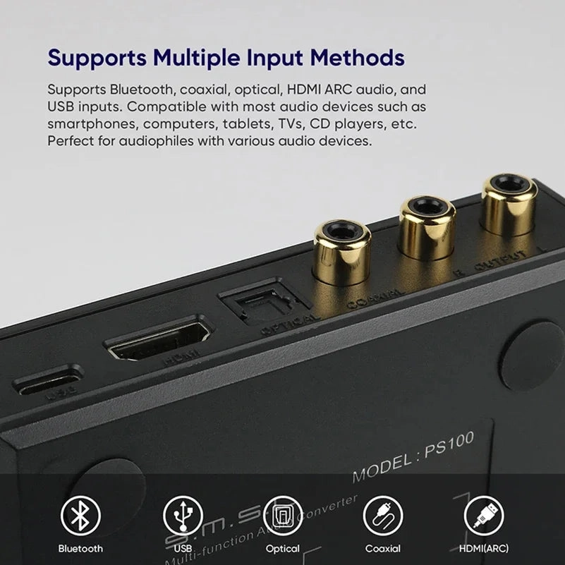 SMSL PS100 ES9023 DAC Multifunctional Audio Converter