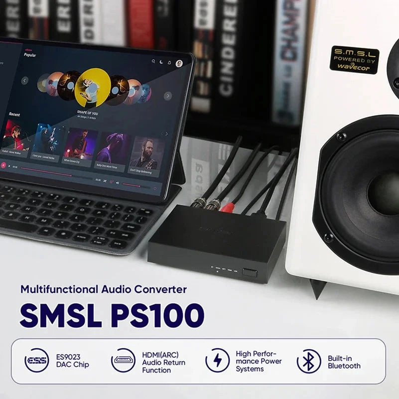 SMSL PS100 ES9023 DAC Multifunctional Audio Converter