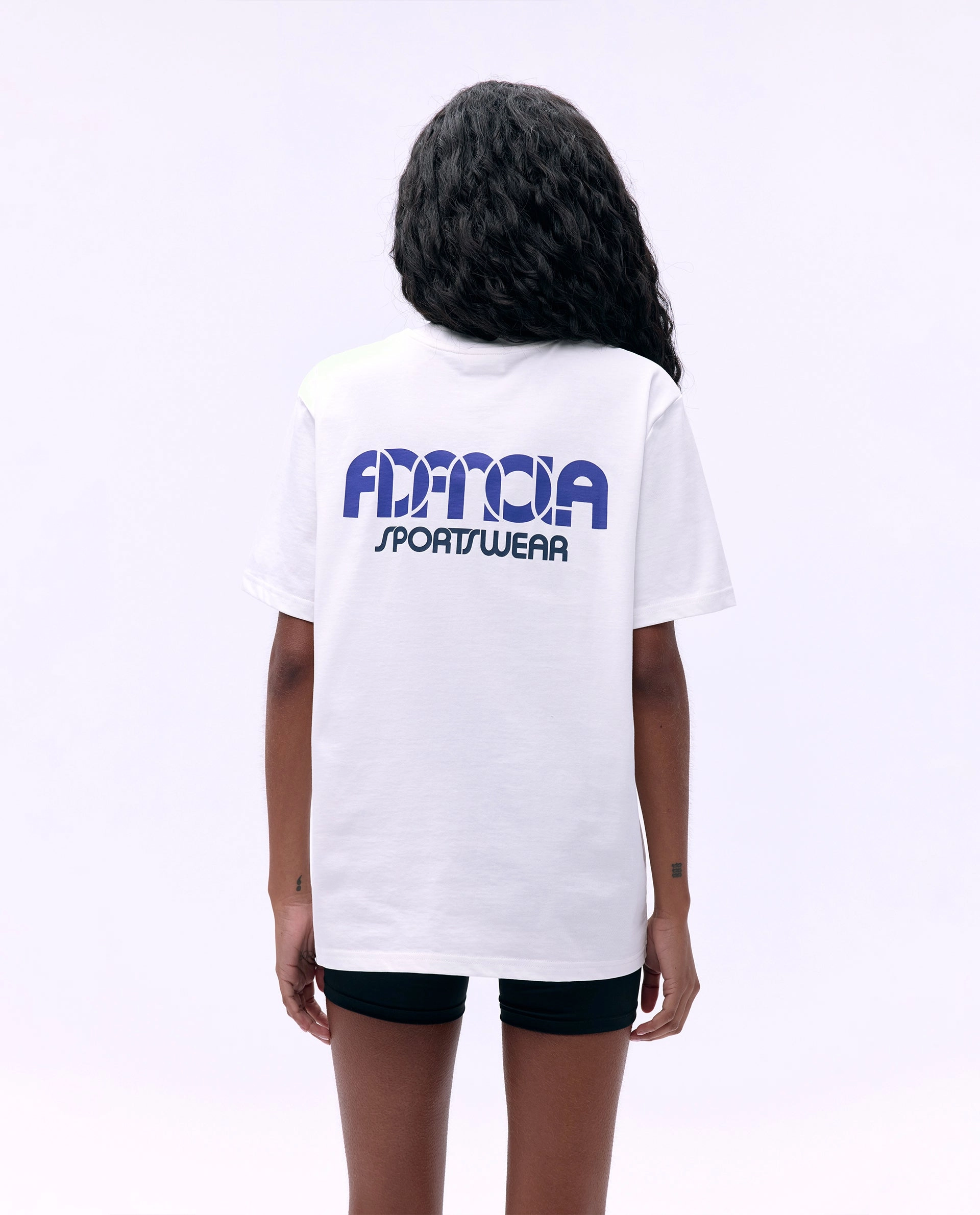 Sportswear Short Sleeve Oversized T-shirt - White/Cobalt Blue