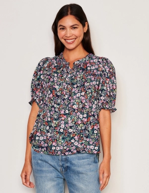 Sundry Femme Henley Shirt & Femme Skirt Set in Deep Navy