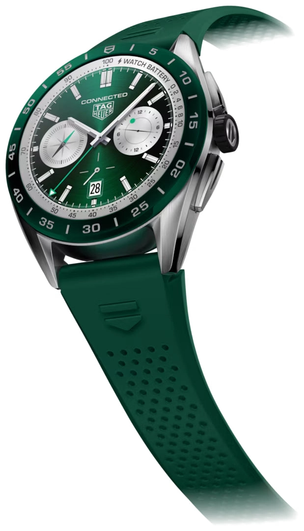 Tag Heuer Connected Calibre E4 45mm Steel/Rubber, Green