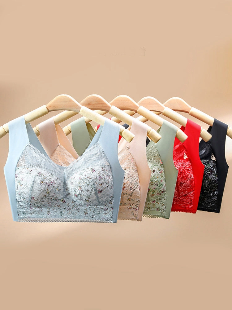 Thin Ice Silk Floral Seamless Wire-Free Bra