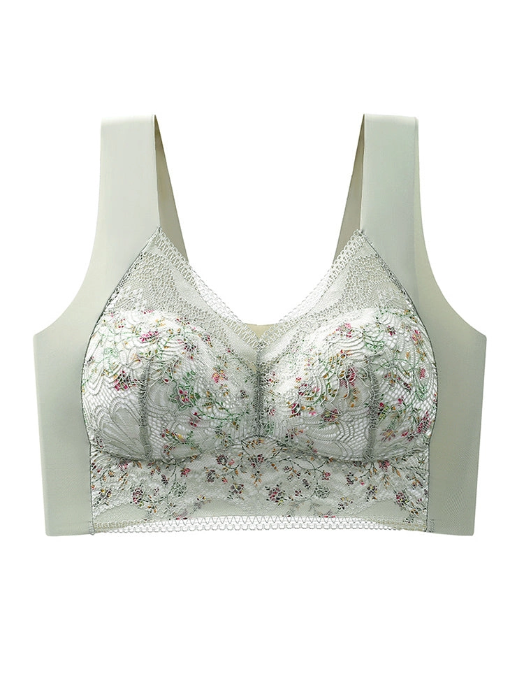 Thin Ice Silk Floral Seamless Wire-Free Bra