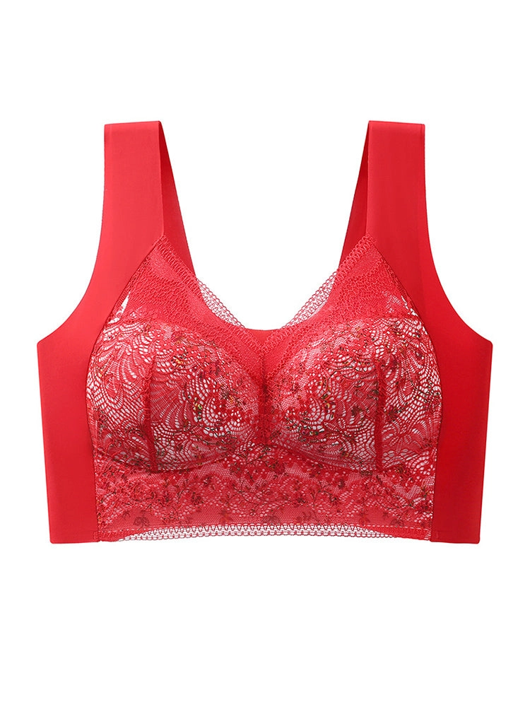 Thin Ice Silk Floral Seamless Wire-Free Bra