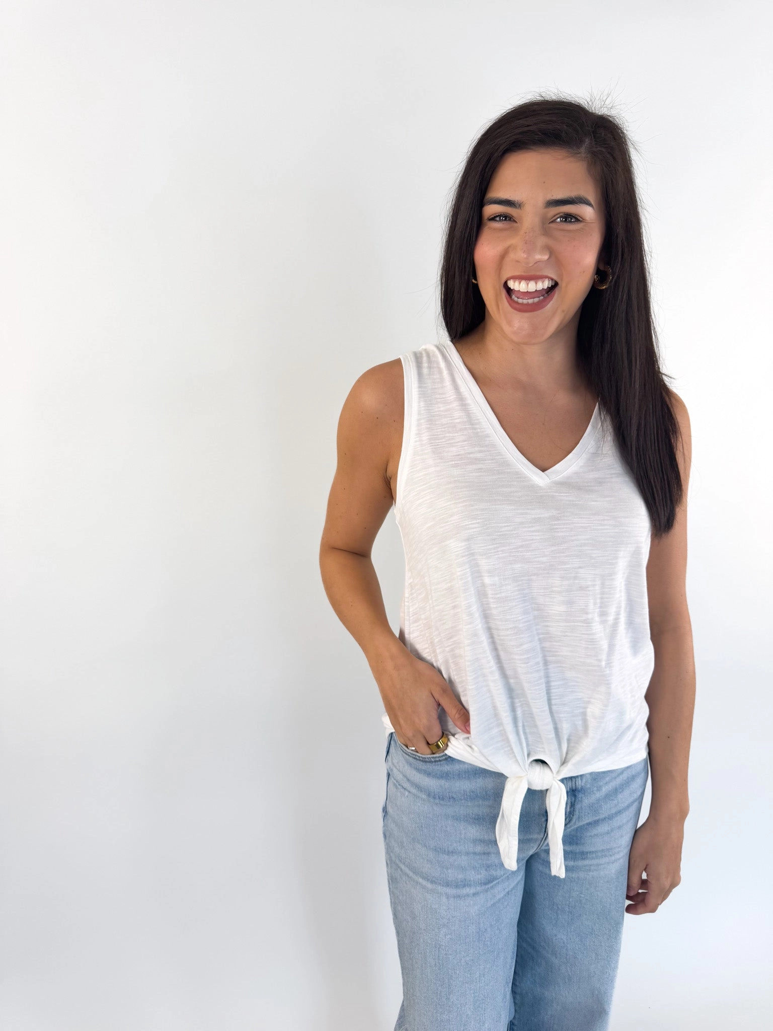Valerie V-Neck Tie Tank