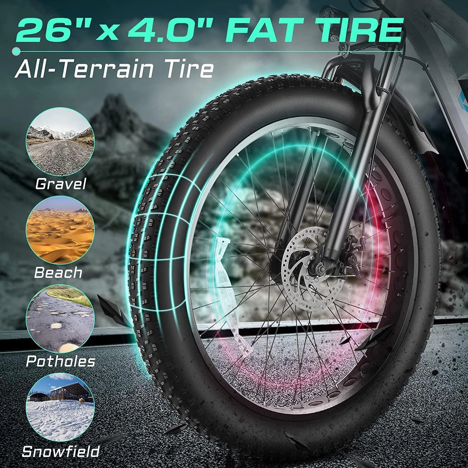 VIVI F26FUL Electric Bike Long Range Fat Tire Electric Bike UL2849 Certified