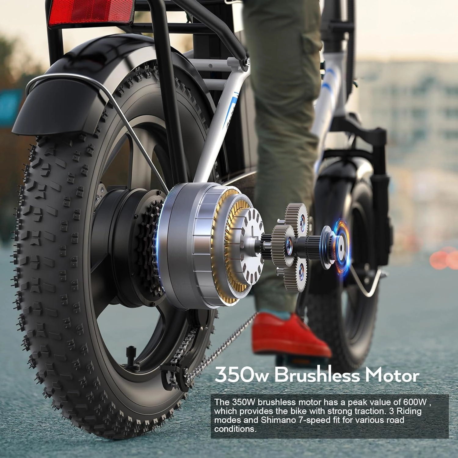 VIVI Gopina Electric Bike 3.0" Fat Tire Folding Electric Bike UL2849 Certified