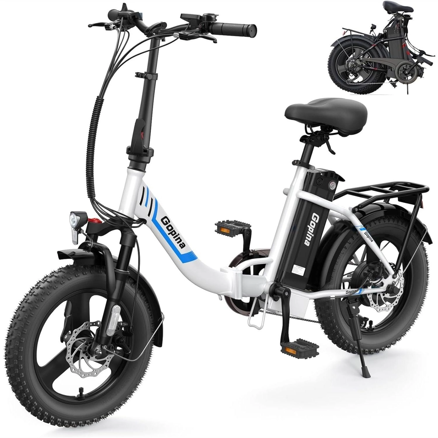 VIVI Gopina Electric Bike 3.0" Fat Tire Folding Electric Bike UL2849 Certified