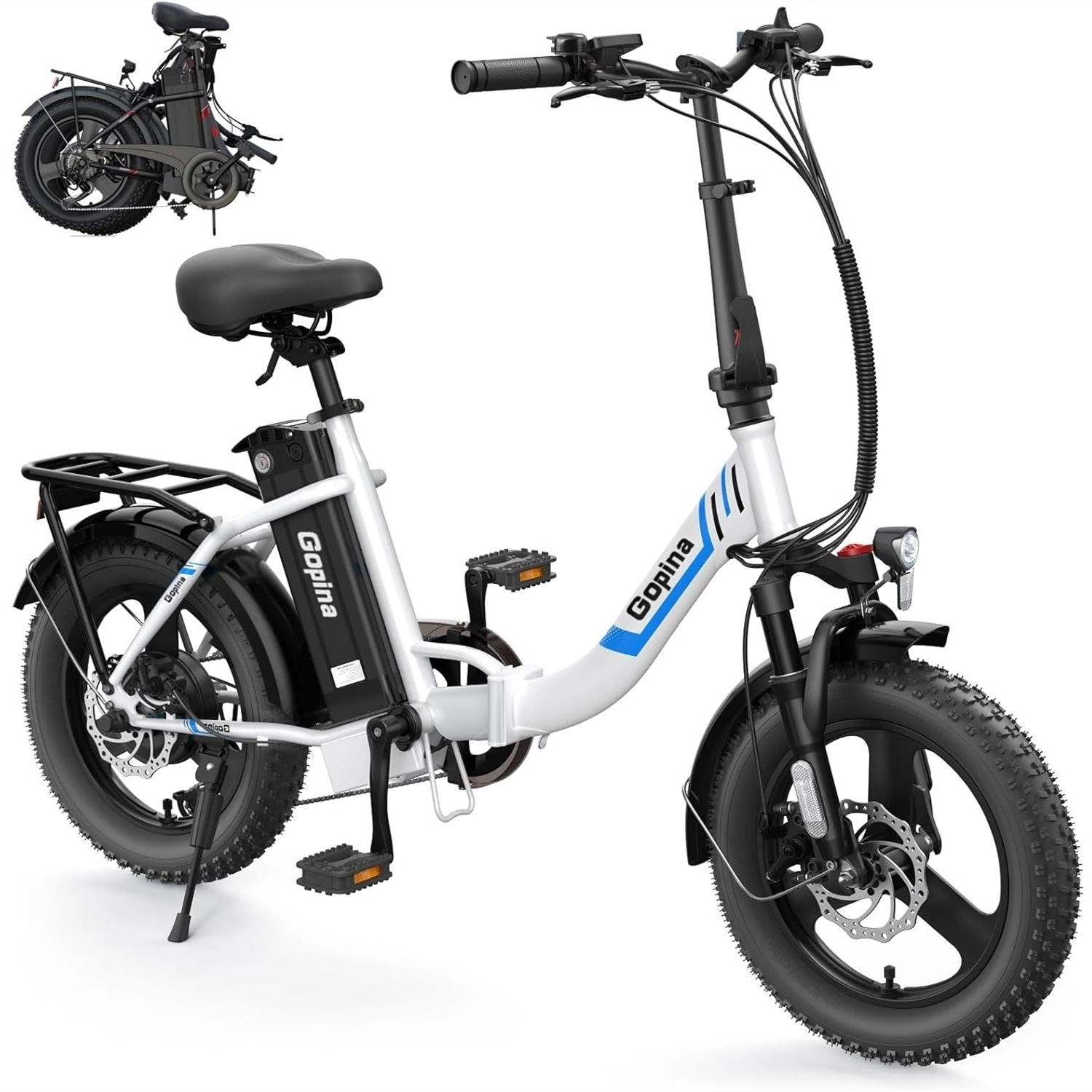 VIVI Gopina Electric Bike 3.0" Fat Tire Folding Electric Bike UL2849 Certified