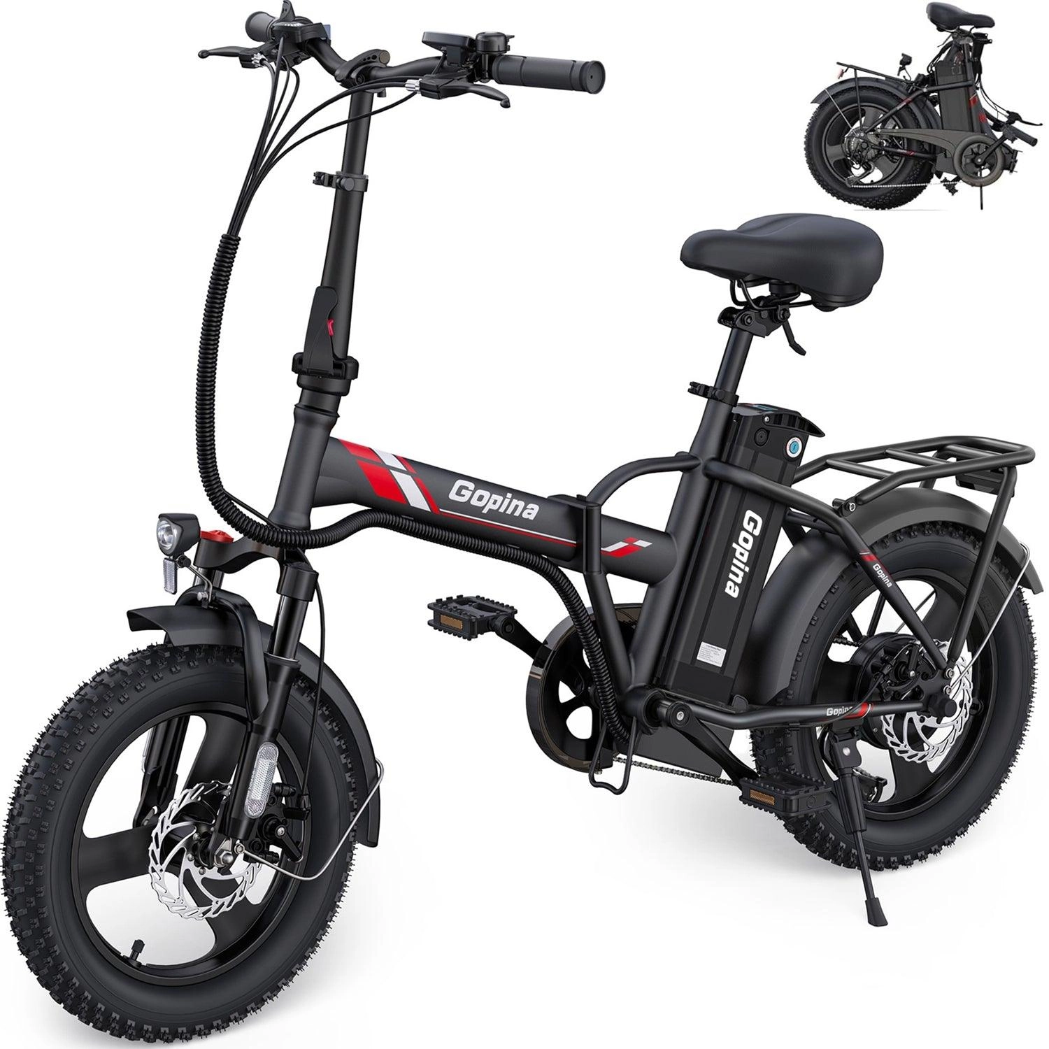 VIVI Gopina Electric Bike 3.0" Fat Tire Folding Electric Bike UL2849 Certified