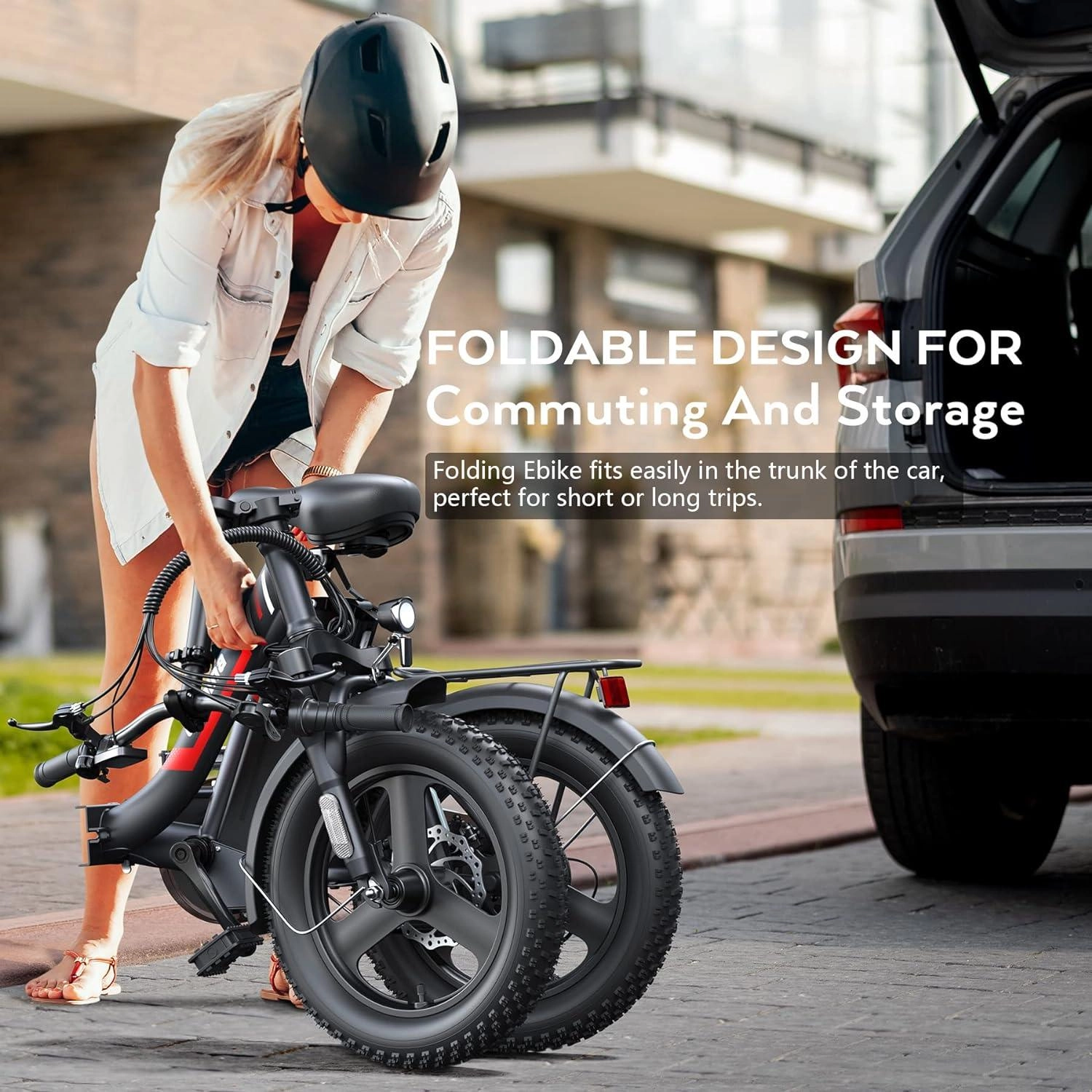 VIVI Gopina Electric Bike 3.0" Fat Tire Folding Electric Bike UL2849 Certified