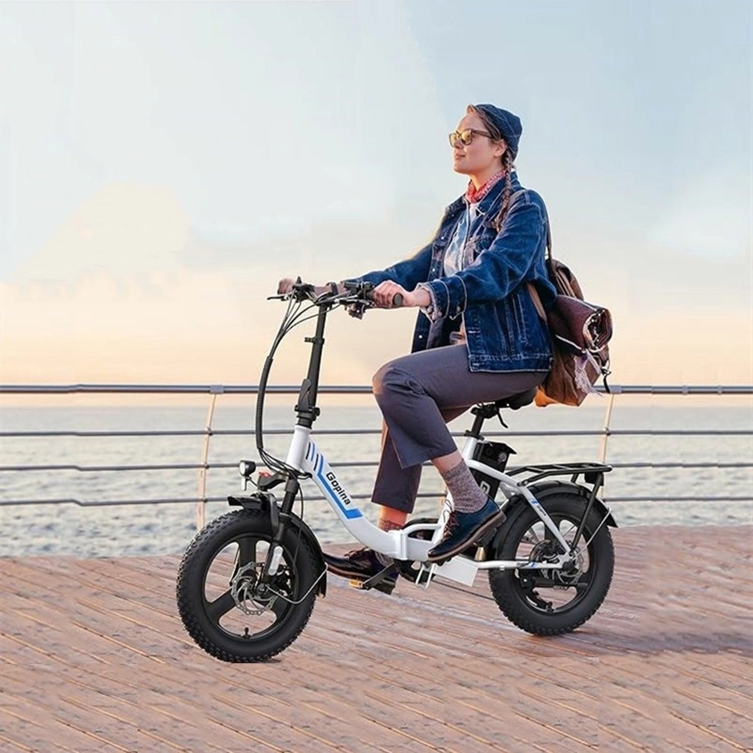 VIVI Gopina Electric Bike 3.0" Fat Tire Folding Electric Bike UL2849 Certified
